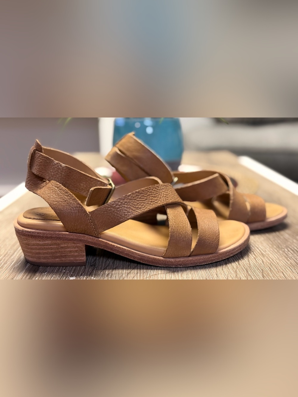 Kork-Ease Marianna Tan Leather Strappy Ankle Strap Sandals Women's Size 6 / 36.5